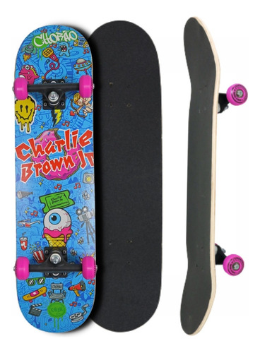 Skate Street Masculino Semi Pro Montado Charlie Brown Kronik Cor Das Rodas Rosa