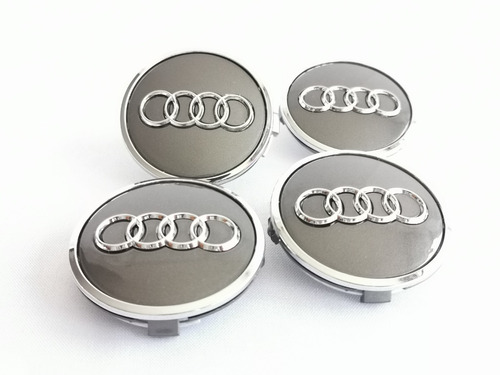 4 Tapas Para Rin Audi A1 - A8 Q1, Q3 61mm Gray