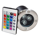 Empotrado De Piso Led 3w Rgb Multicolor C/ Contro Remoto