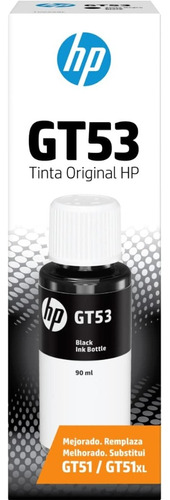 Botella De Tinta Hp Gt53 Negro 90 Ml Reemplazo Gt51 Original