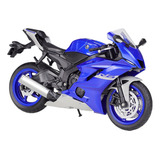 Yamaha R6 1:12 Miniatura Metal Moto Con Soporte De Pie