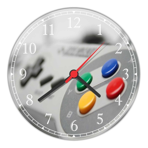Relógio De Parede Game Jogos Controle Super Nintendo Geek