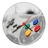 Relógio De Parede Game Jogos Controle Super Nintendo Geek