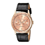Invicta 6752 Reloj Vintage De Cuero Negro Con Esfera Rosa Pa