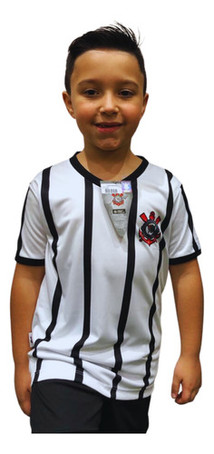 Camisa Infantil Corinthians Jogo Listrado Cr 0365