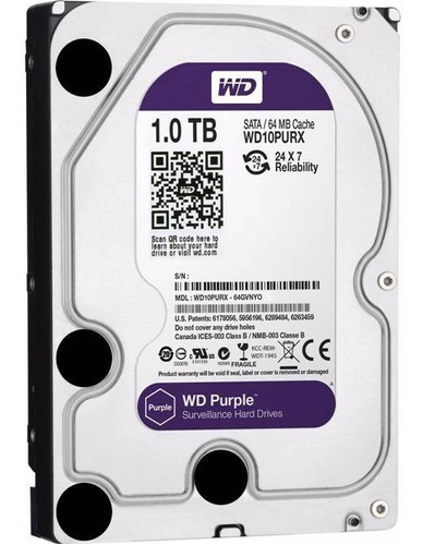 Hd Interno 1tb Western Digital - Wd10purx Purple