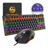 Teclado E Mouse Mecânico Gamer Switch - Be-k1 - Fire Phoenix