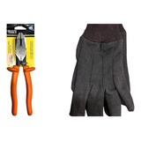 Pinza Electricista Clásica 8 + Guantes De Jersey  Pesado 