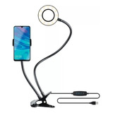 Aro Led 16 Cm Pinza Soporte Para Celular Flexible Ajustable