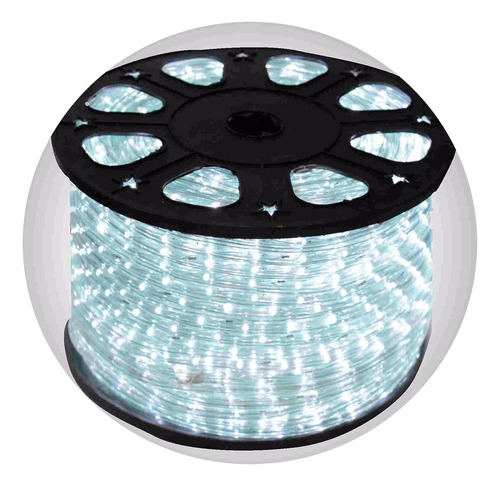 Mangueira De Led Natal Redonda 100m Branco Fria 13mm