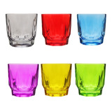 24 Vasos De Vidrio Colors Para Whiskey 11 Oz Mayoreo