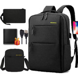 Mochila Escolares Mochilas Hombre Mujer Mochila Para Laptop Antirrobo Impermeable Bolsa Hombre Set 4pcs Con Carga Usb