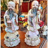 Par Escultura Porcelana China Chino Idolo 45 Cm Altura 24 Cm