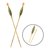 Kit 2 Tochas De Bambu Iluminação Decoração Tocha Luau