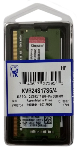 Memoria 4gb Ddr4 2400 Mhz Pc4  1.2volts M44
