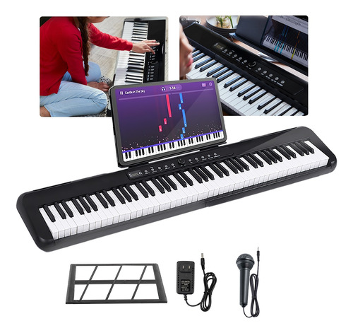Teclado Musical Piano Digital 88 Teclas Con Micrófono Y Bt