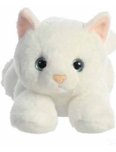 Peluche Aurora. Línea Flopsie. Gato Blanco