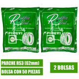 2 Bolsa Parche Reparación Llanta Y Camara Pc3 65mm 100piezas