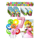 Kit Decoracion Princesa Peach Mario Bros X12 Niños + Bombas2