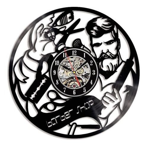 Reloj Barberia Vinilo Retro Ideal Regalo. El 2do Al 20% Off