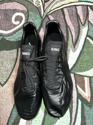 Tachones Puma King Platinum Fg/ag - Black Piel De Canguro