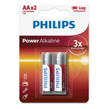 Pila Alcalina Aa 1,5v Philips Lr6p2b/77 Blister X2u