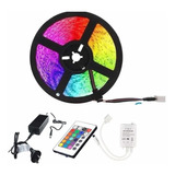 Tira Luces Led 5050 Rgb Kit Control  Fuente Completo Colores
