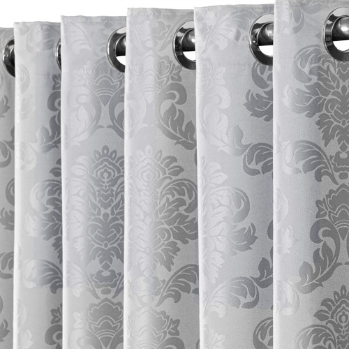 Cortina Jacquard Sala E Quarto 6 00mts X 2 50mts Esticada Cor Branco