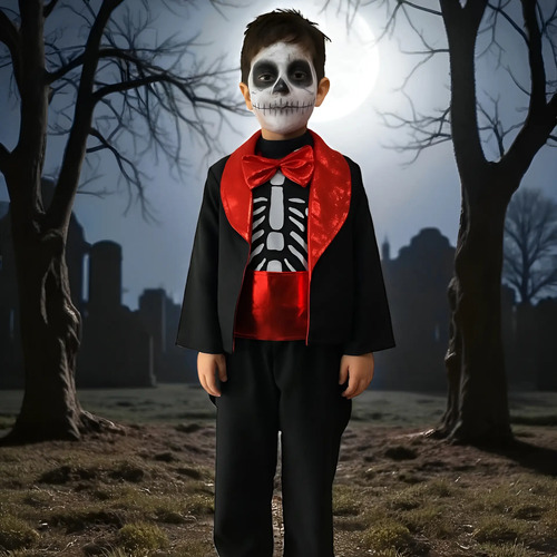 Disfraz De Catrin Mexicano Calavera Dia De Muertos Para Niño