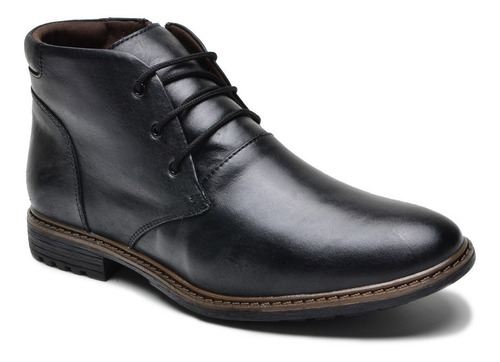 Bota Masculina Em Couro Com Zíper Lateral Tamanhos 37 Ao 46 