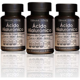 Kit Acido Hialuronico 3 Frasc Origen Vegetal Colageno Calcio