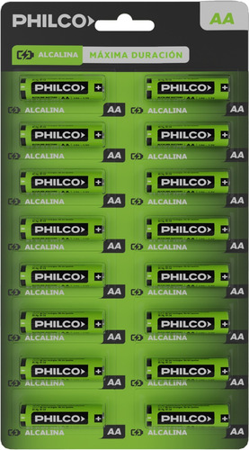 Pila Alcalina Aa Philco X 16 Unidades