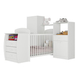 Quarto Infantil Com Berço-cômoda Laura Multimóveis Branco