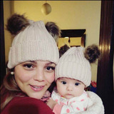 Gorro Cómodo Con Dobladillo De Lana Para Mamá Y Bebé Keep Wa