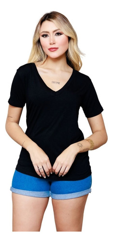 Blusinha Camiseta Feminina Manga Curta Lisa Fresquinha