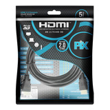 05 X Cabo Hdmi 5 Metros Full Hd 3d - 4k - Pix Blindado 