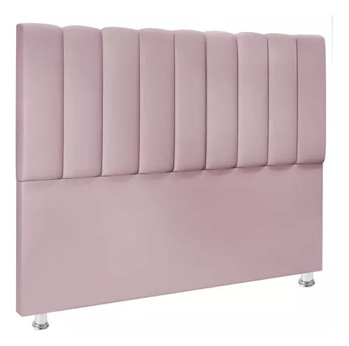 Cabeceira Cama Box Carla Casal 140cm Corino Rosa Claro