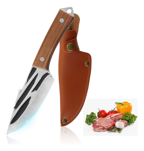 Cuchillo Chef De Cocina Profesional De Acero Forjado A Mano