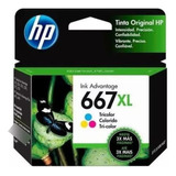 Tinta Hp 667 Xl Negro O Color Original Alto Rendimiento 