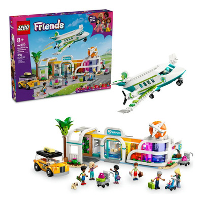 LEGO® Friends Avión y Aeropuerto de Heartlake City 42656; incluye un avión de pasajeros construible, un aeropuerto, un taxi, 2 carros de equipaje y 8 personajes de LEGO Friends; juguete para niñas | Envío gratis