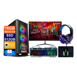 Pc Gamer Ryzen 5 5600g Ssd 512gb, 16gb + Monitor 23.8p 165hz