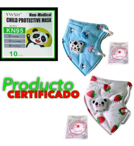 Cubrebocas Kn95 Infantil Valvula Certificado 5 Capas 1 Pieza