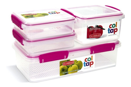 Contenedores De Alimentos Coltap Set X 4 Unids  Colombraro