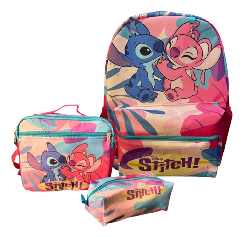 Kit Mochila Rodinha Lilo Stitch Escolar Juvenil 