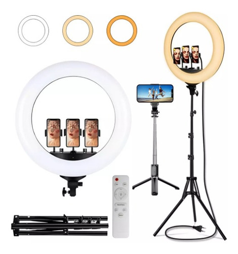 Iluminador Ring Light 18 Pol 48cm 448 Leds 60w Forte+tripe