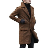 Gabardina Larga For Hombre, Chaqueta De Moda