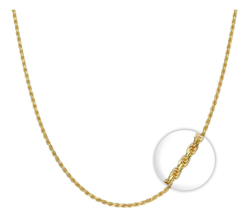 Cadena Plata Fina 925 Bañado Oro 18k Torbillon 1.4mm 50cm