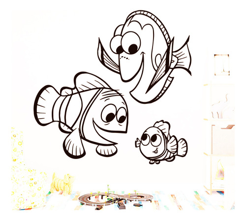 Vinilos Sticker Disney Nemo Y Dory 40x40cms Varios Diseños