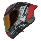 Casco Moto Xtrong Integral Rojo Gris Deportivo Dot Ece2206