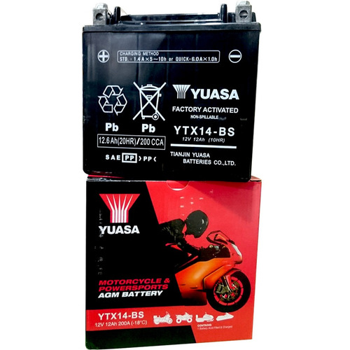 Bateria Yuasa Ytx14 Bs / Ytx14bs - Obviamente En Fas Motos!